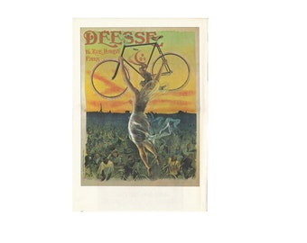 World: 1920s 'DRESSE' Parisian Bicycle Advertisement Poster - Vintage French Artwork, Collector's Item