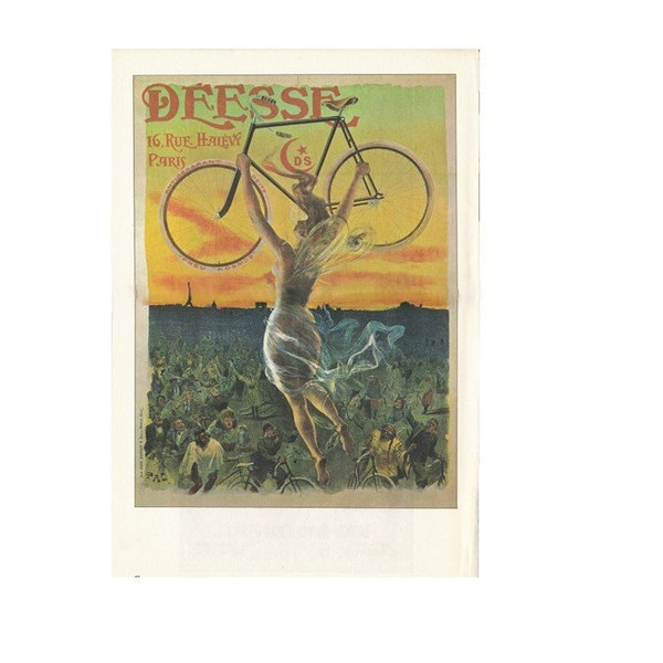 World: 1920s 'DRESSE' Parisian Bicycle Advertisement Poster - Vintage French Artwork, Collector's Item