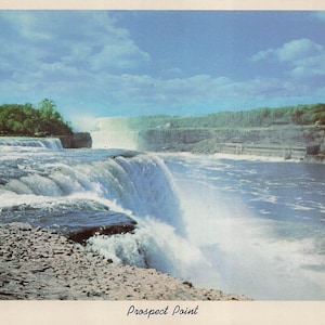 Nova York: Cartão postal vintage de Prospect Point, Cataratas do Niágara - Imagem Kodachrome da década de 1950 - Objetos colecionáveis