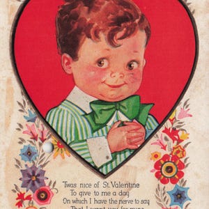 Dia dos Namorados: Que eu quero você para mim – Adorável cartão postal vintage de Dia dos Namorados (início dos anos 1900)