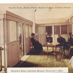 Oregon: Antique Postcard Old Behnke-Walker Business College in Portland Oregon. This 100+ Year Old Portland Postcard is Circa 1912.