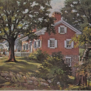 Ohio : carte postale vintage - Lieu de naissance de Thomas Alva Edison, Milan, Ohio - 1962