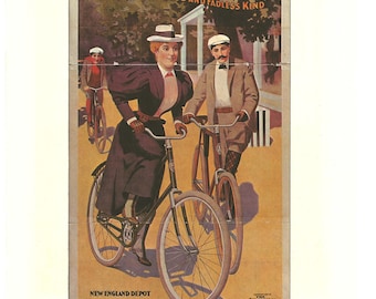 Vintage Bicycle Advertising Poster: March-Davis Victorian Cycling Art