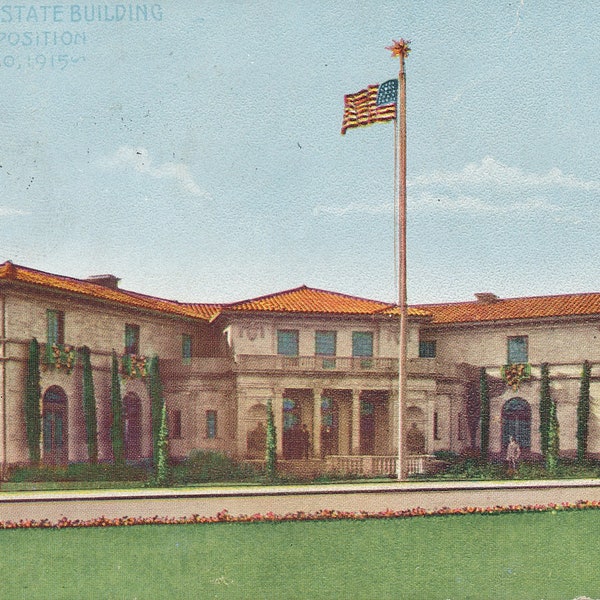 California: Antique Postcard of The North Dakota State Building at Pan Pacific Expo in San Francisco California Circa 1915.