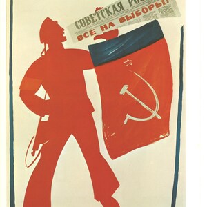 Affiche Vintage de Propagande Soviétique - "Victoire d'Octobre" - Présentée dans "100 Years of Posters" par Bevis Hillier (1972)