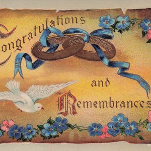 Vintage "Congratulations & Remembrances" Postkarte – 1911 Abschluss-Erinnerung