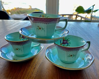 AS IS Adams Ironstone Ming Toi Calyx Ware Made in England Micratex 5 Tea Cups AS IS Adams Ironstone Ming Toi Calyx Ware Made in England Micratex 5 Tea Cups