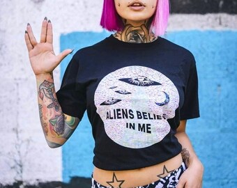 Aliens Believe in Me... Black UNISEX Tee