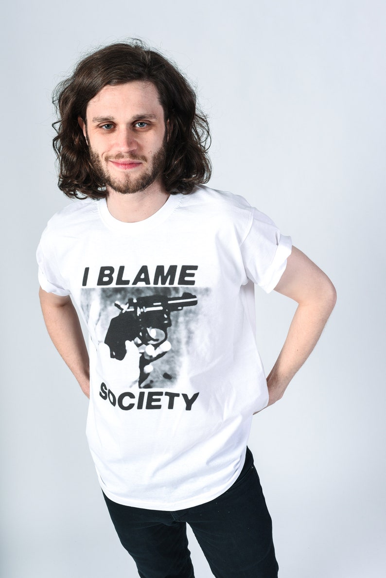 DOOM GENERATION/Totally Fucked Up 'I Blame Society' 90's White UNISEX Tee image 4