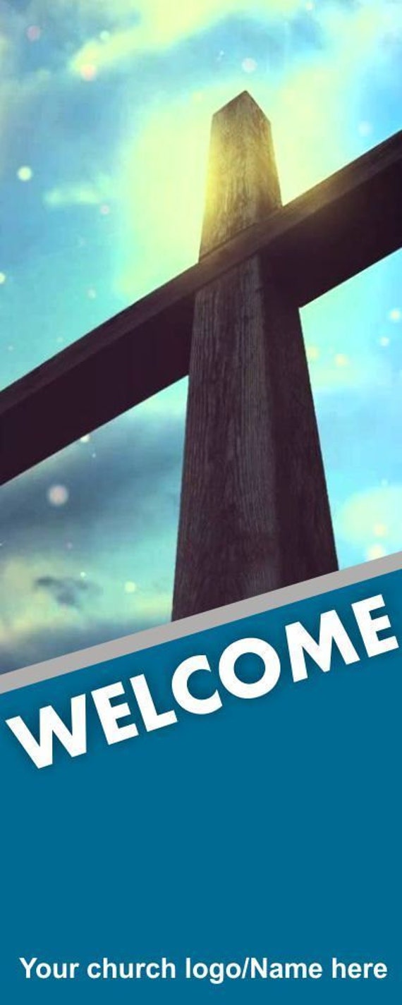 church welcome banners with x stand etsy church welcome banners