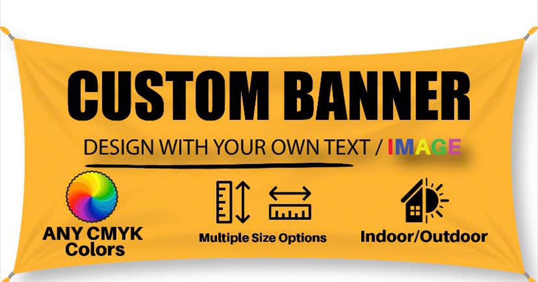 Custom Vinyl Banner Full Color Personalized Design Happy Etsy