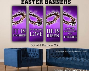 Easter Banners/ Church Banners - Free Next Day Shipping