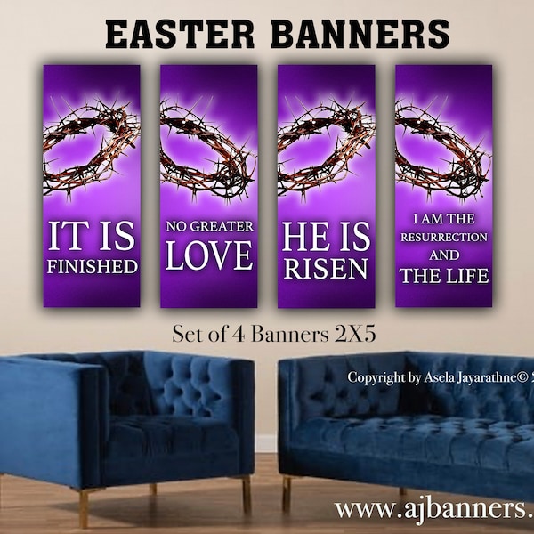 Easter Banners/ Church Banners - Free Next Day Shipping