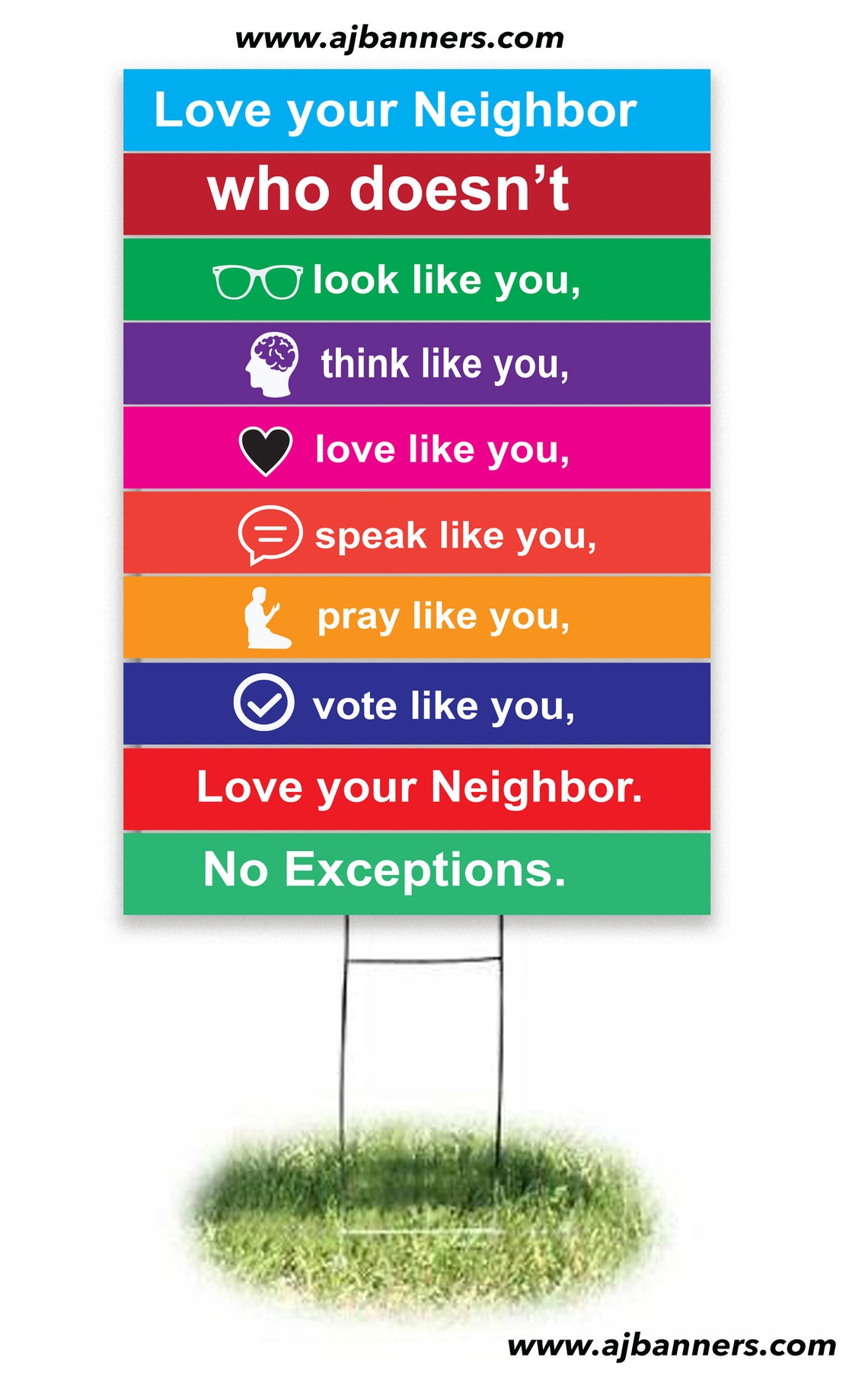 Love your Neighbor Yard Sign Spread a positive message Etsy