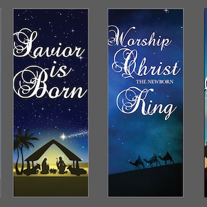 Christmas Banners - Set of 4 Banners, 24&quot;X60&quot; each banner