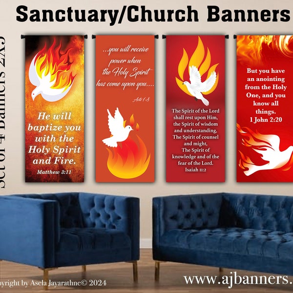 Church/Sanctuary Banners - Holy Spirit Banners, Bring Presence of God with these banners
