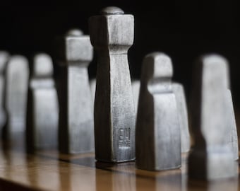 Steel Chess Set, Chess Set, Unique Chess Pieces, Modern Chess, Metal Chess Set, Rustic Chess Set, Industrial Chess Set, Minimalist Chess Set