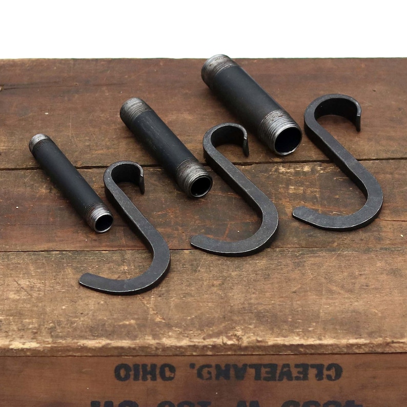 Metal S Hook Plumbing Pipe Rack Pot Rack Hooks Industrial Etsy