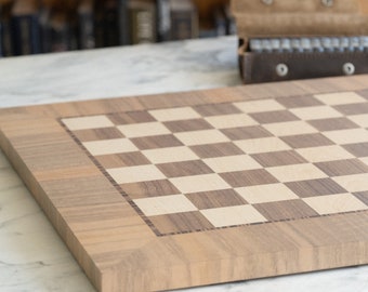 Veneer Chess Board, 1.75" Squares, Chess Board Only, Chess and Checkers Board, Handmade Chess Board, Maple and Walnut Board,Wood Chess Board