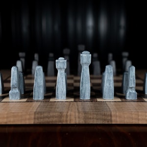 Steel Chess Set, Chess Set, Unique Chess Pieces, Modern Chess, Metal Chess Set, Rustic Chess Set, Industrial Chess Set, Minimalist Chess Set image 5