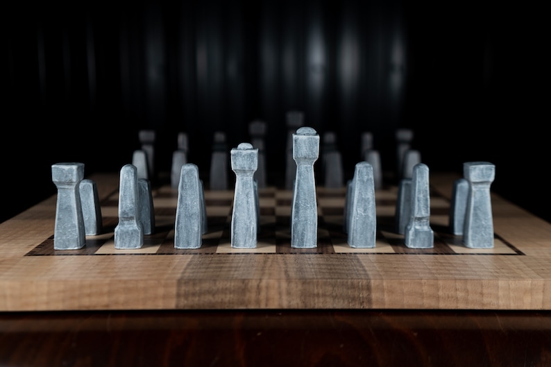 Steel Chess Set, Chess Set, Unique Chess Pieces, Modern Chess, Metal Chess Set, Rustic Chess Set, Industrial Chess Set, Minimalist Chess Set image 5