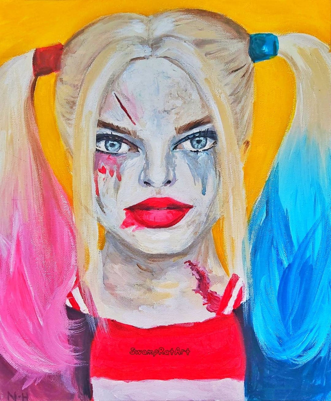 Harley Quinn Comic Art Print // Giclee Fine Art Print // Etsy