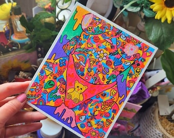 Trippy Hippy Nude - Etsy