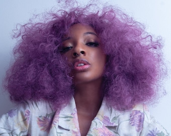 PennyWigs Shana- Pastel/Lavender Purple Curly Afro Full Wig