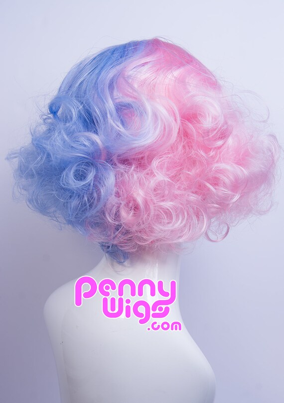 Pennywigs Miss Cotton Candy Pink Blue Split Color Full Eat Etsy