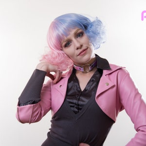 Miss Cotton Candy Pink/ Blue Split Color Full eat Resistant Pastel Fluffy Kawaii Fairy Kei Wig image 7