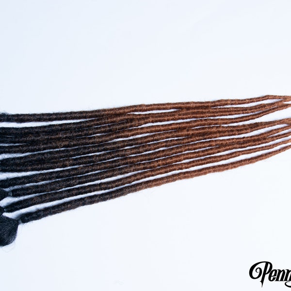 New!   Ombré Black to #30 Synthetic Faux Locs Crochet Extensions Single Ended (10 dreads) Synth Natural Realistic 18"