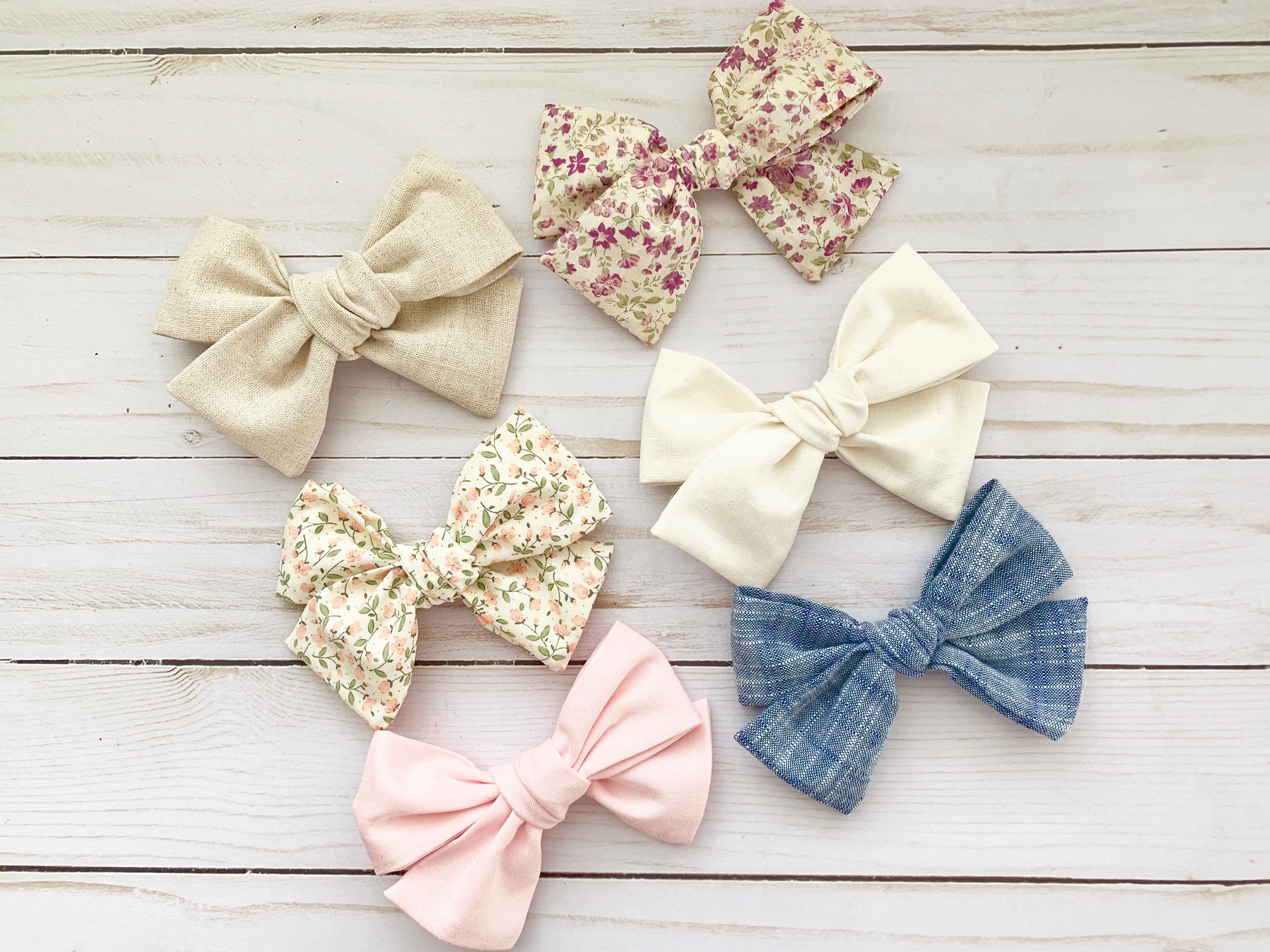 Hand-tied Fabric Bow Collection Pick Your Own Bow Set Hair | Etsy