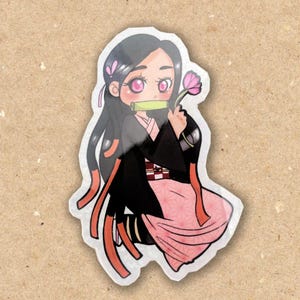 nezuko demon slayer vinyl sticker decal water bottle laptop car anime gift glitter
