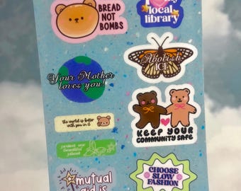 Social Justice Sticker Sheet – Feminist Empowerment, Eco Gift