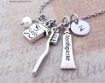 Details about / Dentist Necklace 18/" Chain Sterliing Silver Plt /& OMS Dental Hygienist Dentistry