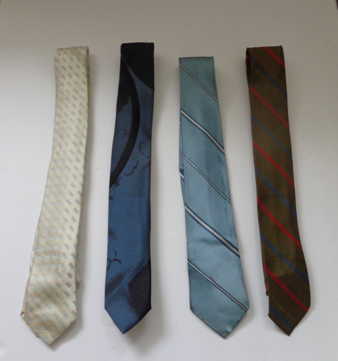 Men's Silk Neckties Set of 4 Vintage 1950's - Etsy