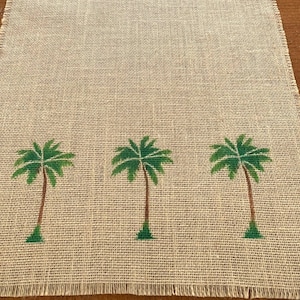 Palm Trees Burlap Table Runner