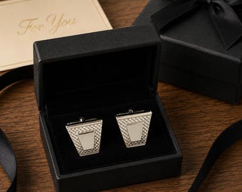 Men's Cuff Links Vintage Silver Tone Groom Gift