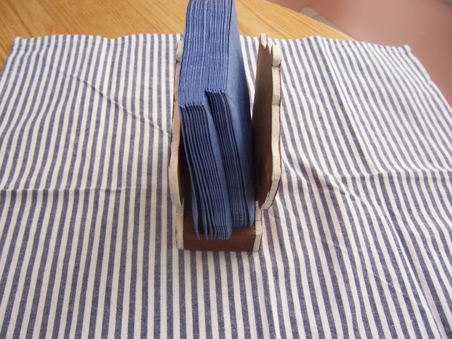 Napkin Holder Vintage Wooden Teapot Shaped Holder With Napkins Etsy