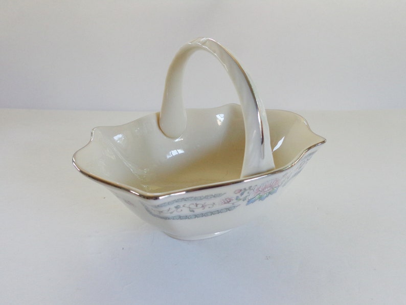 Lenox Candy Dish With Handle Charleston Pattern Vintage Etsy
