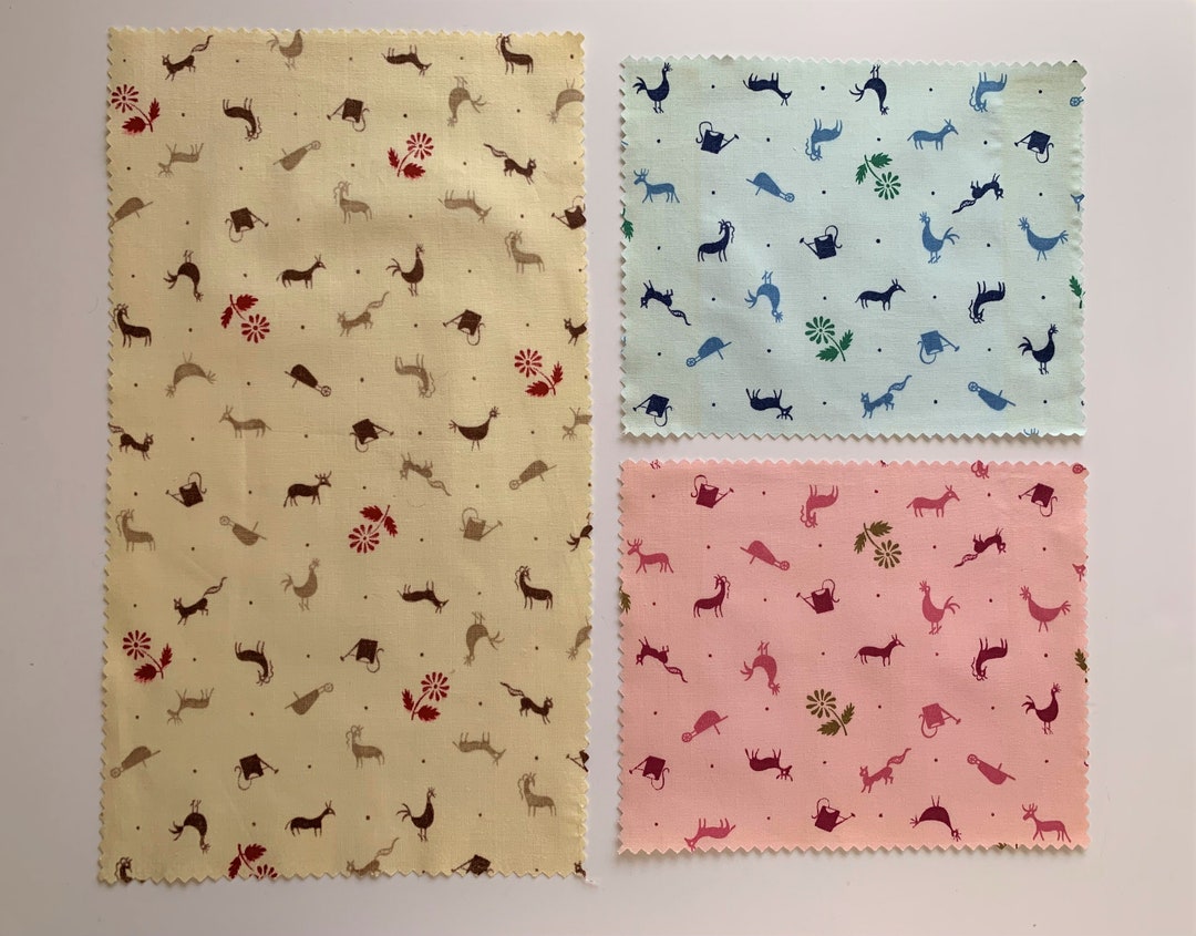 Vintage Novelty Fabric farmhouse 1950's Etsy