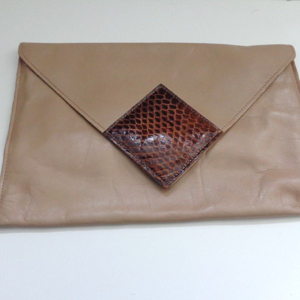 Leather Envelope Clutch, David Mehler for Dame Leather Clutch Vintage