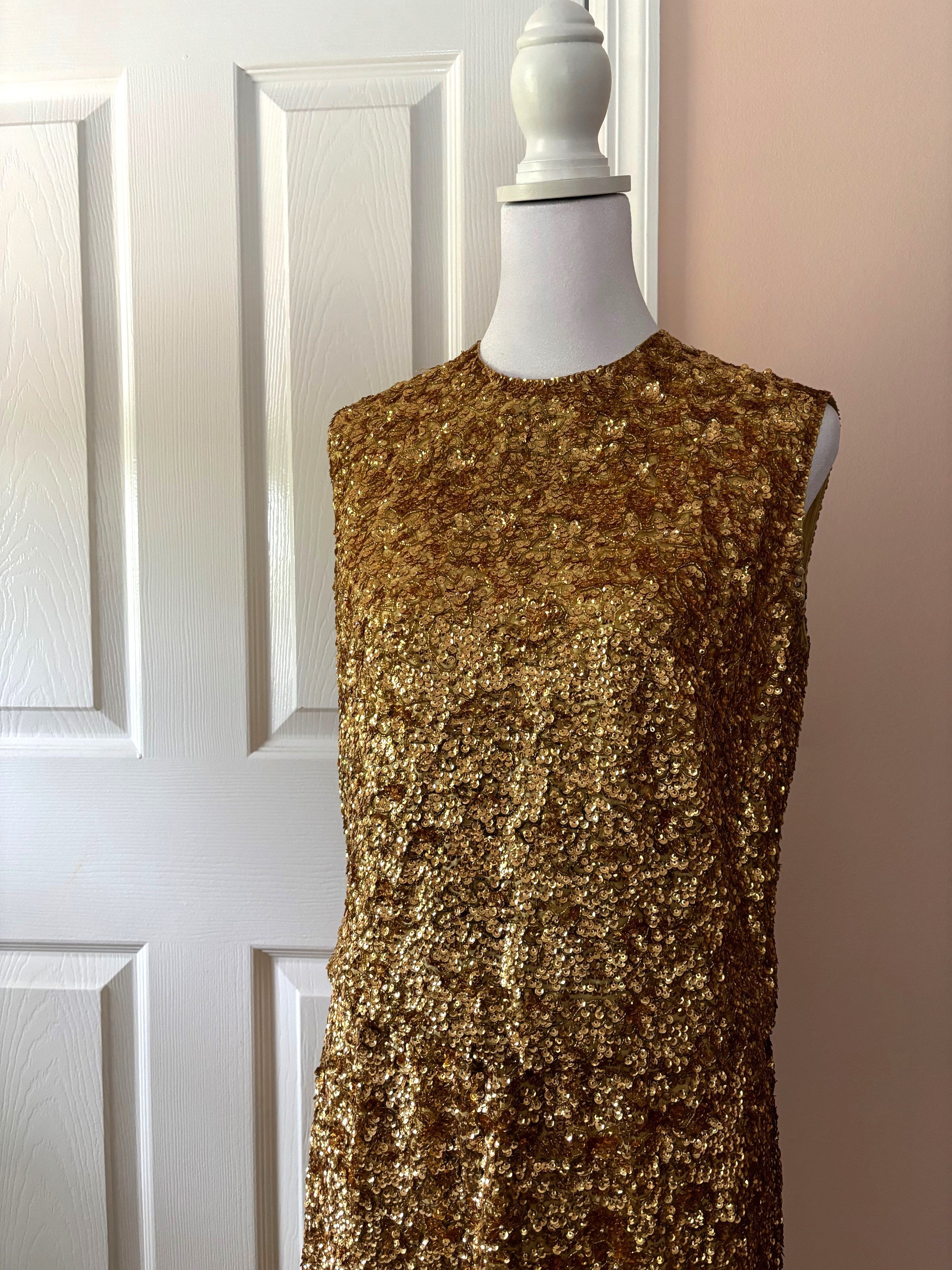 slim fit dress slacks Tory Burch Runway Sequin Edna Dress Navy Cream  Priscilla Posh