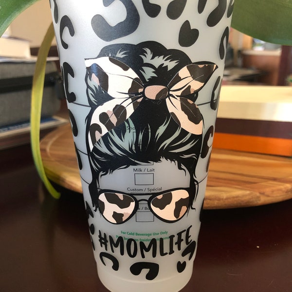 Cheetah Mom life Starbucks cup-Leopard Print Starbucks Cup- Mom Life Starbucks Cup- Mom life Starbucks -Animal Print Reusable Starbucks Cup