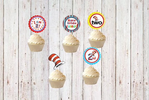 Dr Seuss Baby Shower Cupcake Toppers