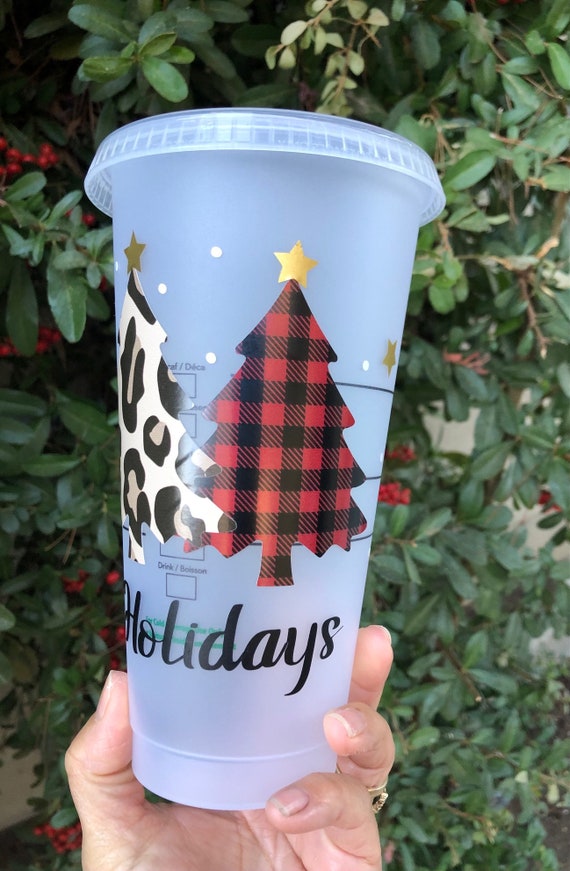 Personalized Christmas Tree Starbucks Cup  Holiday Venti Cold Cup - Etsy