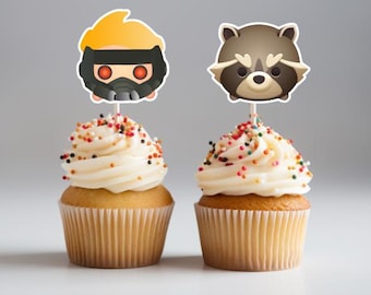 Guardians of the Galaxy Cupcake Toppers – Tsum Tsum Party Decorations