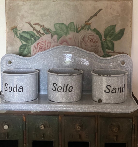 Antique German Enamelware Laundry Set Etsy