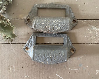Antique Eastlake apothecary drawer pulls lot of 2