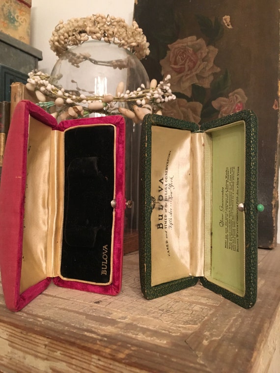 Two Vintage Bulova Watch Boxes Gem